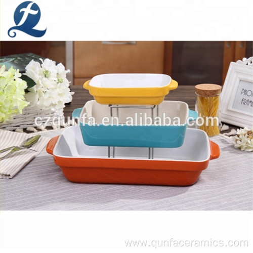 Popular Customized Rectangular Stoneware Bakeware Pan